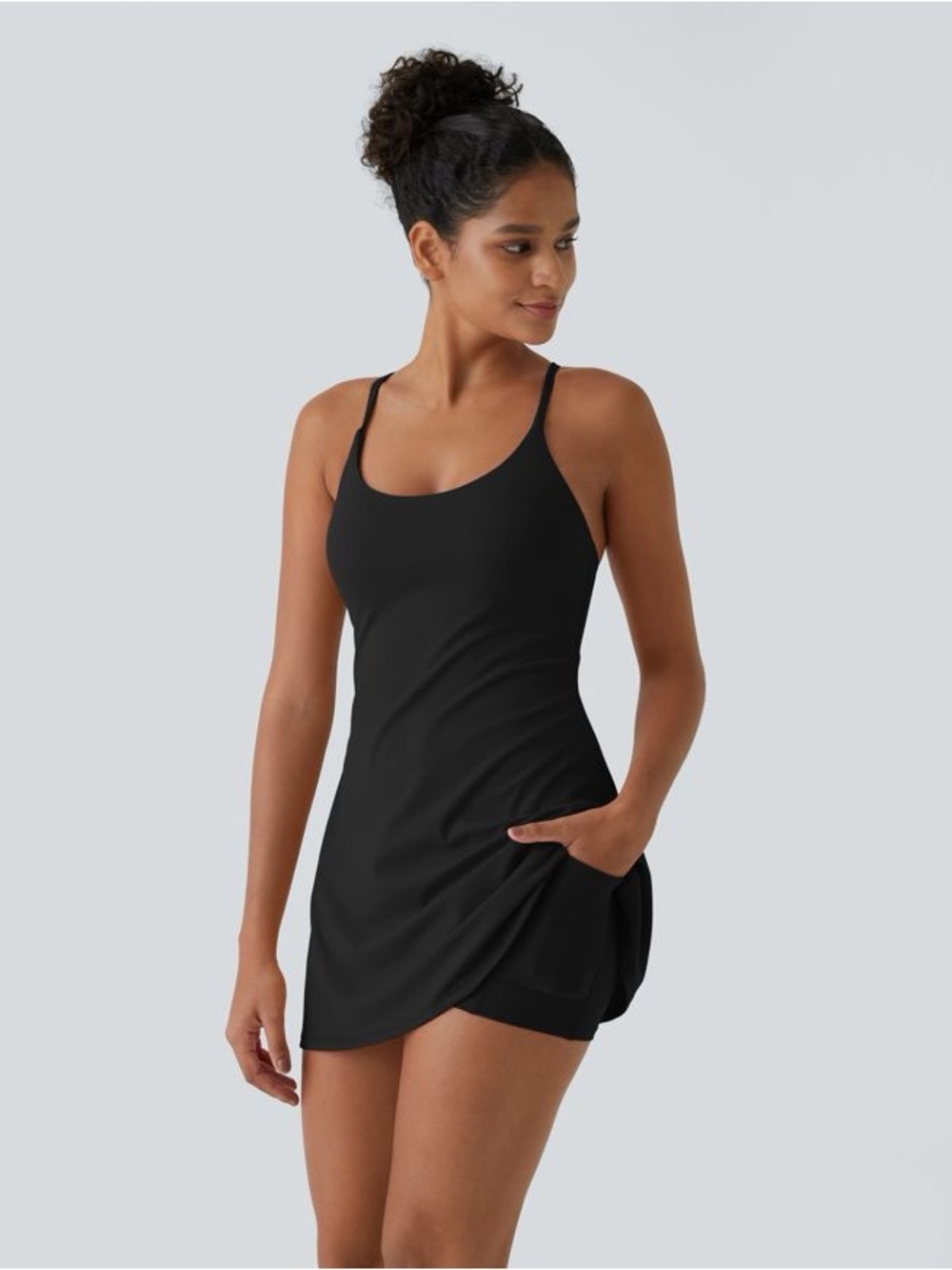 NWT SoftlyZero™ Plush Backless Active Dress-Easy Peezy Edition - Black Plus 1XL - Picture 2 of 16